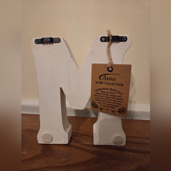 Floral Carved White Decorative Letter - Picture 2 of 2